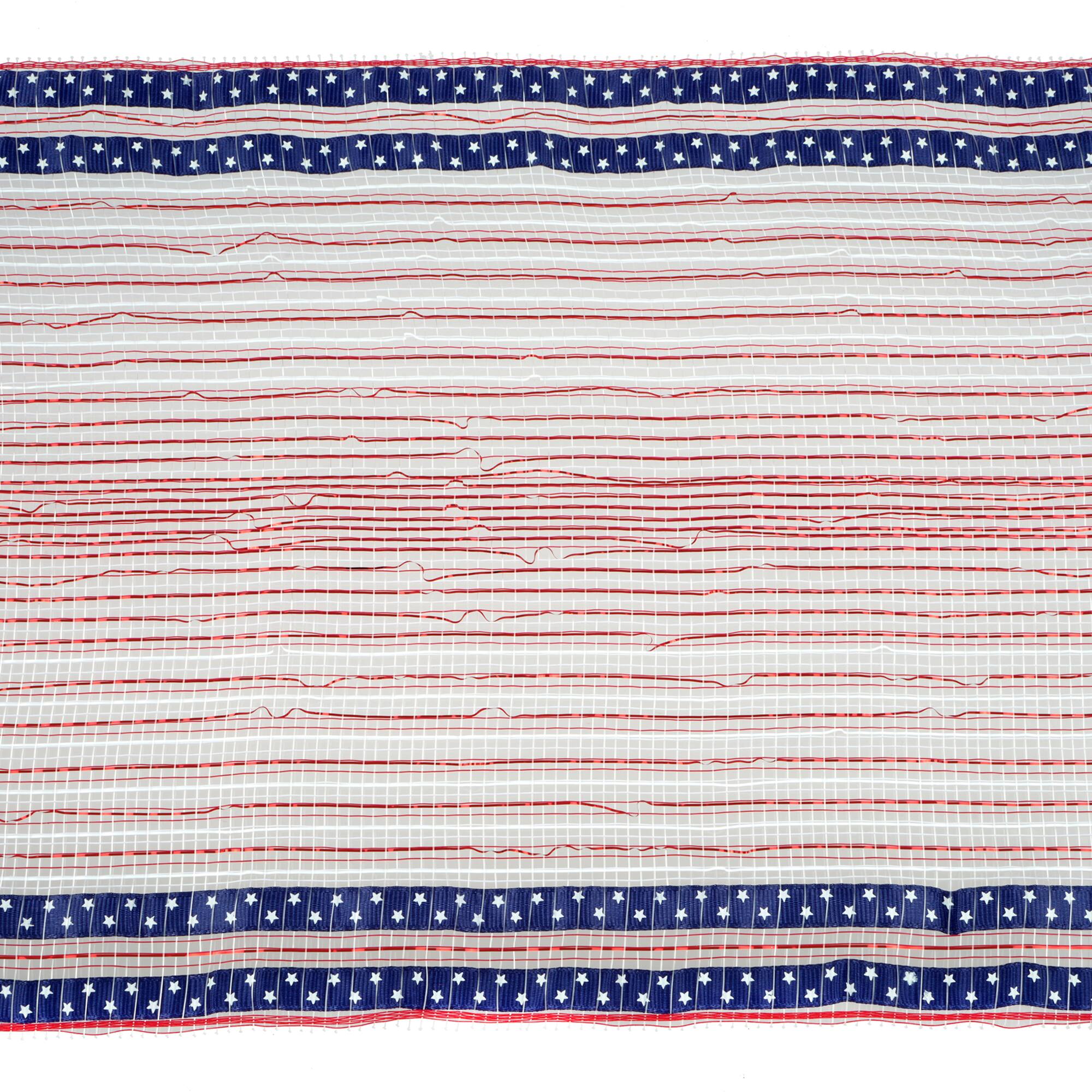 9.5" x 3.3yd. Red, White & Blue Stars & Stripes Mesh by Celebrate It™